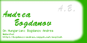 andrea bogdanov business card